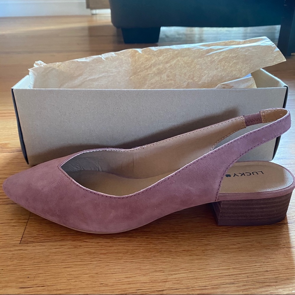 Lucky brand mauve sandals with square heel